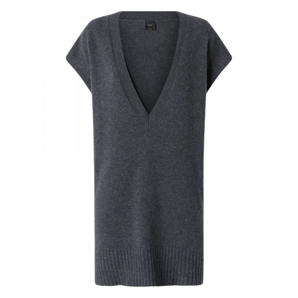 Pinko - Wool Cashmere Blend Long Vest - Grey - Sweater - Made in Italy - Luxury Exclusive Collection