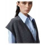 Pinko - Gilet Lungo in Misto Lana e Cachemire - Grigio - Maglione - Made in Italy - Luxury Exclusive Collection