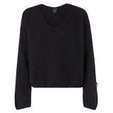 Pinko - English Rib V-neck Sweater - Black - Sweater - Made in Italy - Luxury Exclusive Collection