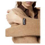 Pinko - English Rib V-neck Sweater - Beige - Sweater - Made in Italy - Luxury Exclusive Collection