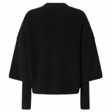 Pinko - Cardigan Corto e Boxy a Costa Inglese - Nero - Maglione - Made in Italy - Luxury Exclusive Collection