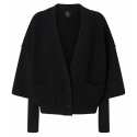 Pinko - Cardigan Corto e Boxy a Costa Inglese - Nero - Maglione - Made in Italy - Luxury Exclusive Collection