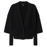 Pinko - Cardigan Corto e Boxy a Costa Inglese - Nero - Maglione - Made in Italy - Luxury Exclusive Collection