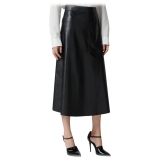 Pinko - Faux Leather Midi Skirt - Black - Skirt - Made in Italy - Luxury Exclusive Collection