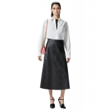 Pinko - Faux Leather Midi Skirt - Black - Skirt - Made in Italy - Luxury Exclusive Collection