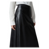 Pinko - Faux Leather Midi Skirt - Black - Skirt - Made in Italy - Luxury Exclusive Collection