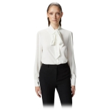 Pinko - Crepe Shirt with Bow - White - Shirts - Made in Italy - Luxury Exclusive Collection