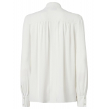 Pinko - Crepe Shirt with Bow - White - Shirts - Made in Italy - Luxury Exclusive Collection