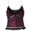 Pinko - Top Corto Stampa Animalier Maculata - Nero/Rosa - Top - Made in Italy - Luxury Exclusive Collection