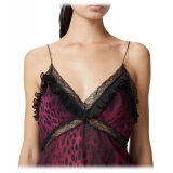 Pinko - Spotted Animal Print Short Top - Black/Pink - Top - Made in Italy - Luxury Exclusive Collection