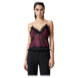 Pinko - Spotted Animal Print Short Top - Black/Pink - Top - Made in Italy - Luxury Exclusive Collection