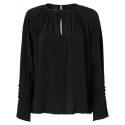 Pinko - Blusa in Crêpe con Apertura a V - Nero - Camicie - Made in Italy - Luxury Exclusive Collection