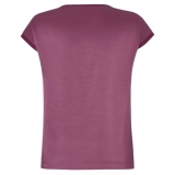 Pinko - Satin Fabric T-shirt Blouse - Bordeaux - Top - Made in Italy - Luxury Exclusive Collection