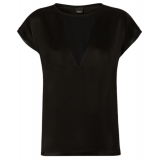 Pinko - Blusa a T-shirt in Tessuto Satin - Nero - Top - Made in Italy - Luxury Exclusive Collection