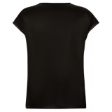 Pinko - Blusa a T-shirt in Tessuto Satin - Nero - Top - Made in Italy - Luxury Exclusive Collection