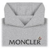 Moncler - Felpa con Cappuccio con Logo Grigio Chiaro - Moncler Exclusive Luxury Collection