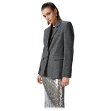 Pinko - Single Breasted Salt and Pepper Blazer - Grey - Jackets - Made in Italy - Luxury Exclusive Collection