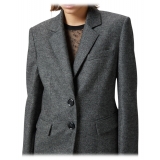 Pinko - Single Breasted Salt and Pepper Blazer - Grey - Jackets - Made in Italy - Luxury Exclusive Collection