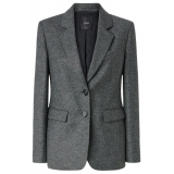 Pinko - Blazer Monopetto Sale e Pepe - Grigio - Giacche - Made in Italy - Luxury Exclusive Collection