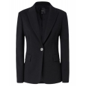 Pinko - Single Breasted Blazer in Technical Fabric - Black - Jackets - Made in Italy - Luxury Exclusive Collection