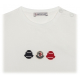 Moncler - Maglietta da Tennis con Logo Bianco - Moncler Exclusive Luxury Collection