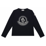 Moncler - Long-Sleeved Blue Cotton T-Shirt - Moncler Exclusive Luxury Collection