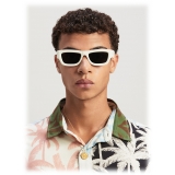 Palm Angels - Auberry Sunglasses - White Dark Grey - Palm Angels Eyewear