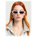 Palm Angels - Golden Sunglasses - White Dark Grey - Palm Angels Eyewear