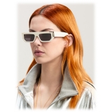 Palm Angels - Golden Sunglasses - White Dark Grey - Palm Angels Eyewear