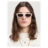 Palm Angels - Golden Sunglasses - White Dark Grey - Palm Angels Eyewear