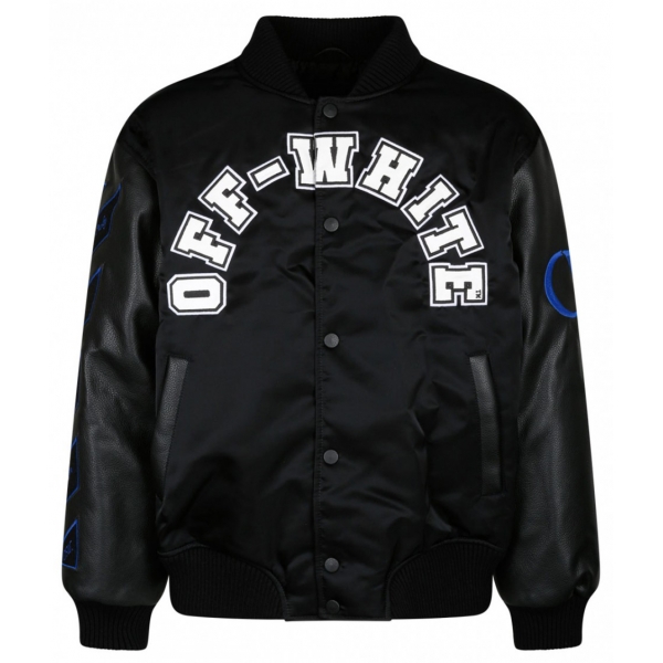 Off-White - Black Baseball Over Varsity Jacket - Exclusive Luxury Collection