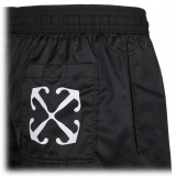 Off-White - Pantaloncini da Bagno Neri Arr Surfer - Exclusive Luxury Collection