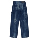 Off-White - Indigo Blue Cotton Skeleton Print Jeans - Exclusive Luxury Collection