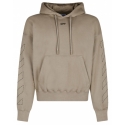 Off-White - Beige and Black Cotton Stitch Skate Hoodie - Exclusive Luxury Collection