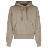 Off-White - Beige and Black Cotton Stitch Skate Hoodie - Exclusive Luxury Collection