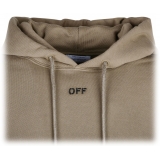 Off-White - Felpa con Cappuccio da Skate in Cotone Beige e Nero - Exclusive Luxury Collection