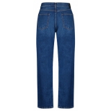 Off-White - Indigo Blue Cotton Straight Leg Jeans - Exclusive Luxury Collection