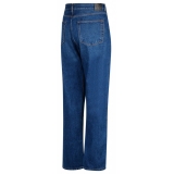 Off-White - Indigo Blue Cotton Straight Leg Jeans - Exclusive Luxury Collection