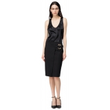 Pinko - Top in Satin di Seta Stretch - Nero - Top - Made in Italy - Luxury Exclusive Collection