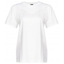 Pinko - T-Shirt with Thin Fringes Detail - White - T-shirt - Made in Italy - Luxury Exclusive Collection