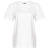 Pinko - T-Shirt con Dettaglio Frange Sottili - Bianco - T-Shirt - Made in Italy - Luxury Exclusive Collection