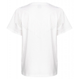 Pinko - T-Shirt con Dettaglio Frange Sottili - Bianco - T-Shirt - Made in Italy - Luxury Exclusive Collection