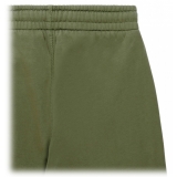 Off-White - Pantaloni da Tuta in Cotone Verde Militare e Bianco - Exclusive Luxury Collection