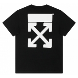 Off-White - T-Shirt con Stampa del Logo in Bianco e Nero - Exclusive Luxury Collection