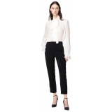 Pinko - Slim Trousers in Crêpe Stretch Fabric - Black - Trousers - Made in Italy - Luxury Exclusive Collection