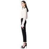 Pinko - Slim Trousers in Crêpe Stretch Fabric - Black - Trousers - Made in Italy - Luxury Exclusive Collection