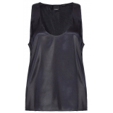 Pinko - Stretch Silk Satin Top - Black - Top - Made in Italy - Luxury Exclusive Collection