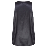 Pinko - Top in Satin di Seta Stretch - Nero - Top - Made in Italy - Luxury Exclusive Collection