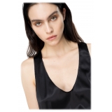 Pinko - Top in Satin di Seta Stretch - Nero - Top - Made in Italy - Luxury Exclusive Collection