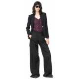 Pinko - Stretch Crepe Fabric Single breasted Blazer - Black - Jackets - Made in Italy - Luxury Exclusive Collection